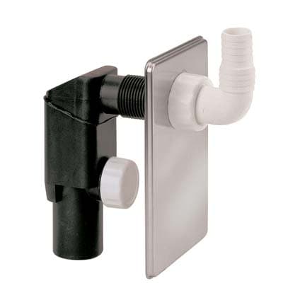 Sifone Scarico Pp Lavatrice ad Incasso Pp Bianco Piastra Inox 40 mm 5 Pezzi - 2