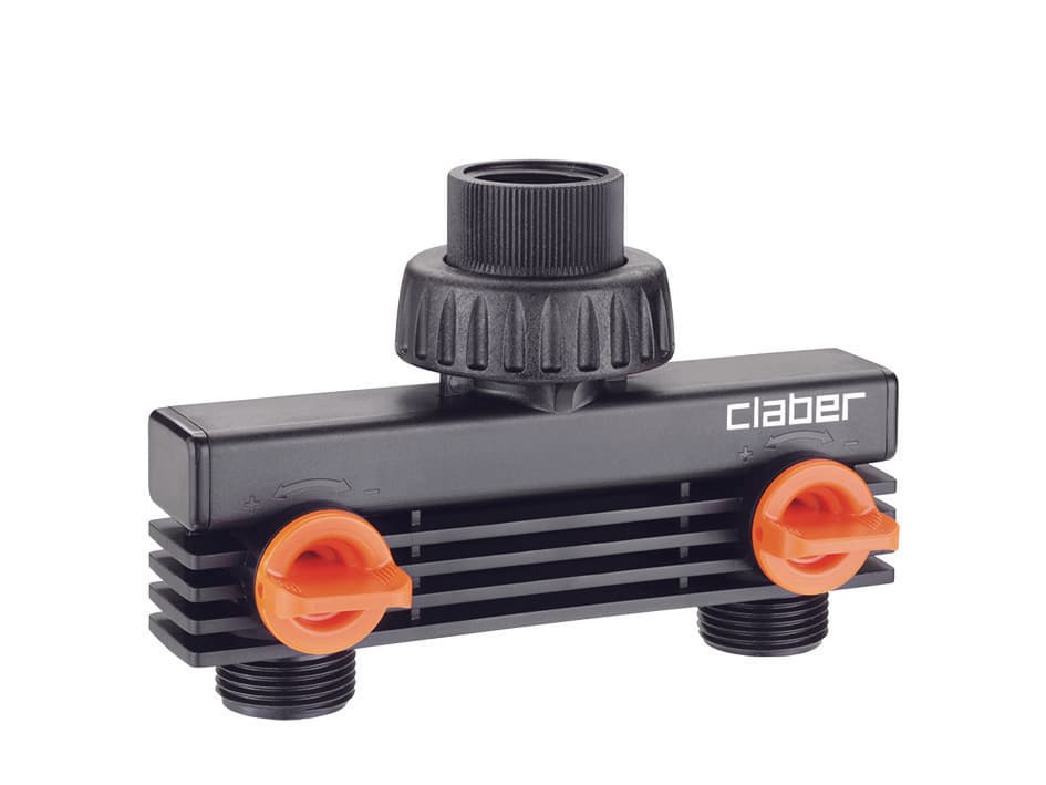 Presa a 2 Vie m 3 4? con Rubinetti di Regolazione Sfuso 8590 Claber - 2