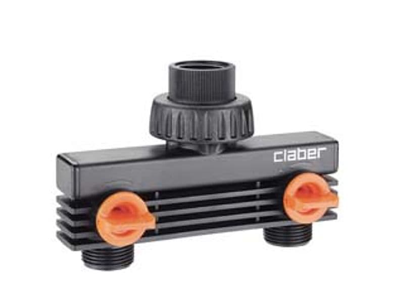 Presa a 2 Vie m 3/4 con Rubinetti di Regolazione in Blister 8589 Claber - 2