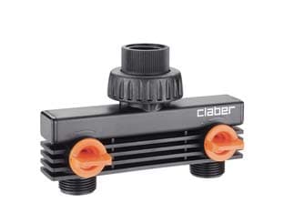 Presa a 2 Vie m 3 4? con Rubinetti di Regolazione in Blister 8589 Claber - 2