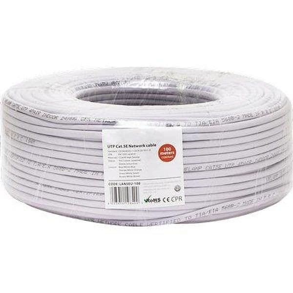 Cavo Lan Utp CAT.5E Rame PVC Grigio N°fili 8 100 m - 2