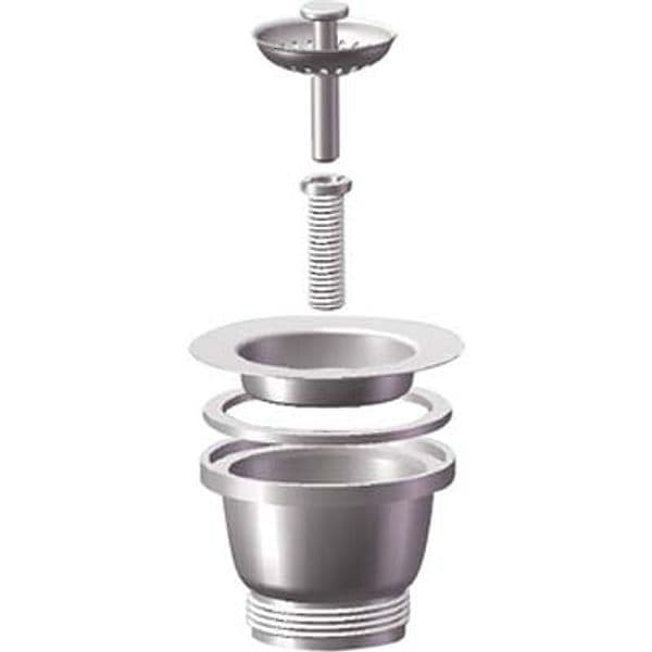 Piletta Scarico Minibasket Lavello Inox 11/2 F 2 Pezzi - 2
