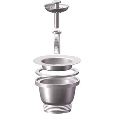 Piletta Scarico Minibasket Lavello Inox 1½ F 2 Pezzi - 2