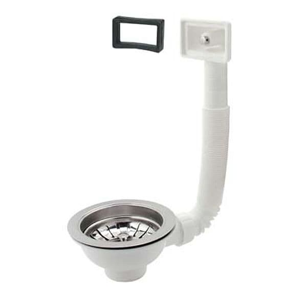 Pilettone Basket Lavello Inox con Troppo Pieno 11/2 F 2 Pezzi - 2