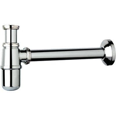 Sifone Scarico Cr a Bottiglia Tea Ottone Cromato 11 x 4 Canna Cm 25 - 2