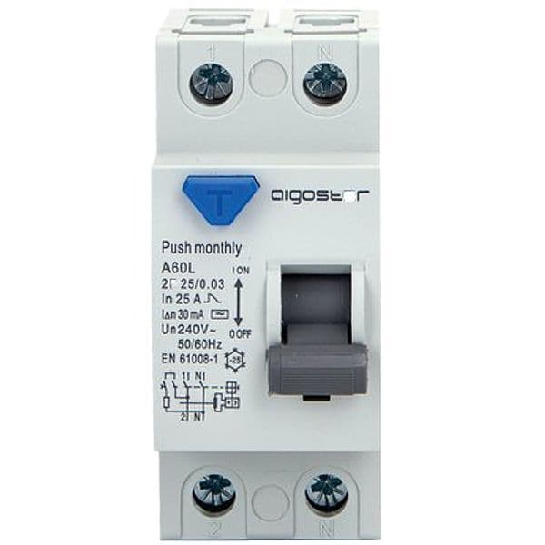 Interruttore Differenziale Puro Aigostar 2P Volt 230 a 25 Ka 6 Ma 30 - 2