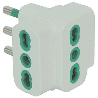 Adattatore Triplo 16A Garanti Bianco 2P con T 10 Pezzi - 2