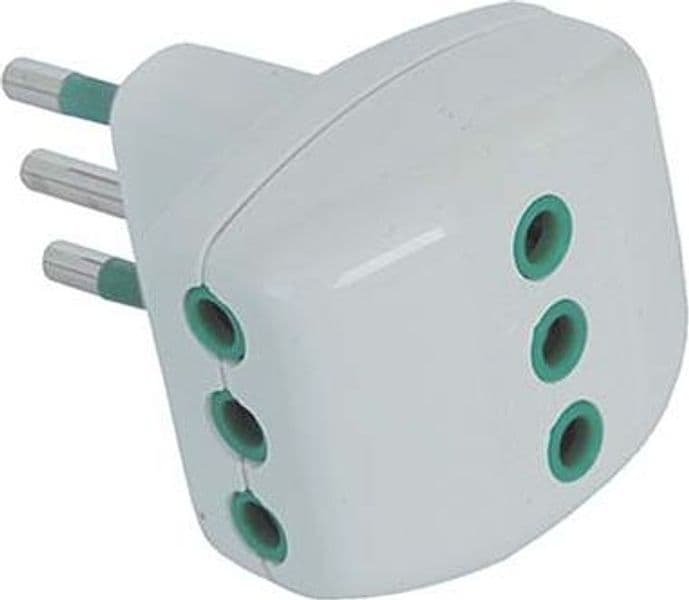Adattatore Triplo 10A Garanti Bianco 2P con T 10 Pezzi - 2