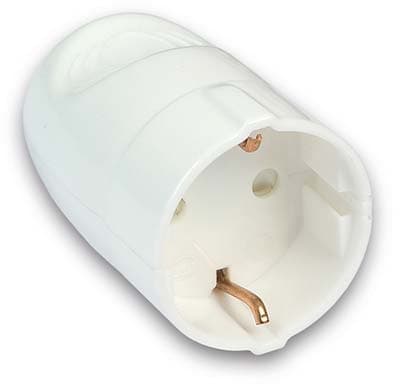 Presa Mobile Schuko Garanti Bianco 2P con T 16A 10 Pezzi - 2