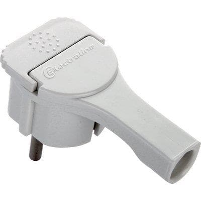 Spina Mobile Schuko Ribassata Electraline Bianco 2P con T 16A 5 Pezzi - 2