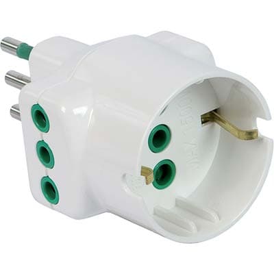Adattatore Triplo 10A con Schuko Garanti Bianco 2P con T 10 Pezzi - 2