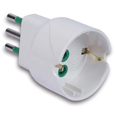 Adattatore Schuko Garanti Bianco 2P con T 10A 10 Pezzi - 2
