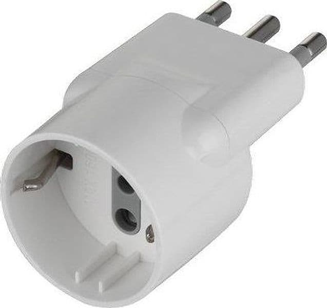 Adattatore Schuko Disassato Electraline Bianco 2P con T 10A 5 Pezzi