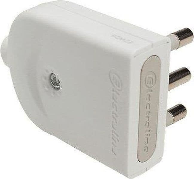 Spina Mobile Orientabile Electraline Bianco 2P con T 16A 25 Pezzi