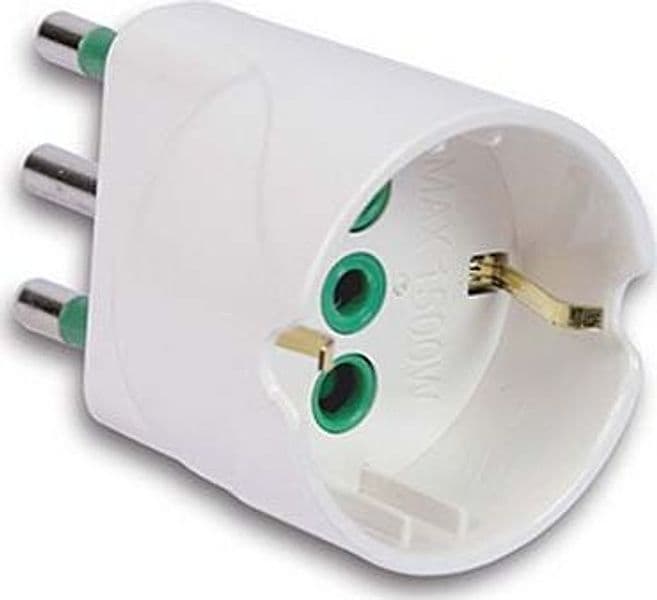 Adattatore Schuko Garanti Bianco 2P con T 16A 10 Pezzi – Fanton