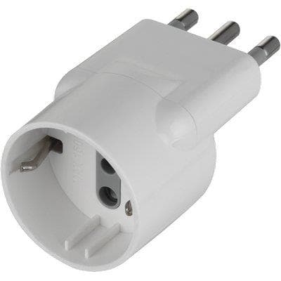 Adattatore Schuko Disassato Electraline Bianco 2P con T 16A 5 Pezzi - 2