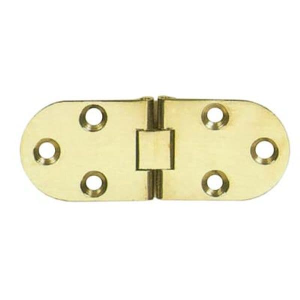 Cerniera a Biscotto con Fermo Ottone Lucido 80 x 30 mm 6 Pezzi - 2