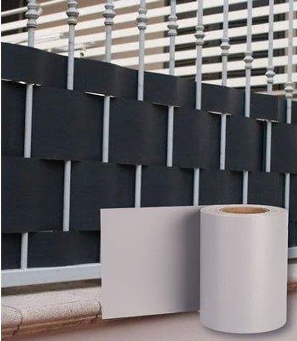 Fascia Coprente Ringhiere Effe PVC Grigio Chiaro H.cm 19 35 m con 20 Clips