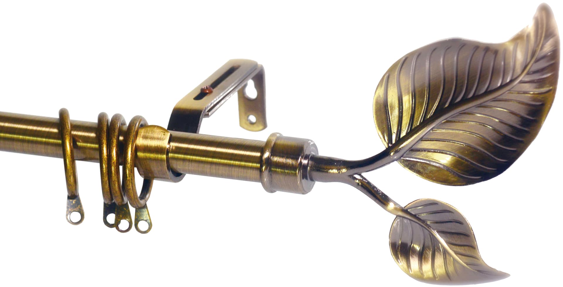 Bastone per Tende Foglia Estensibile Cm 120÷215 Colore Oro Antico Utilia - 2