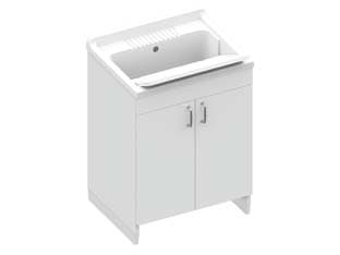 Lavatoio in Legno Nobilitato e Asse in Polipropilene 60 CMX50X85H. Mongardi - 2