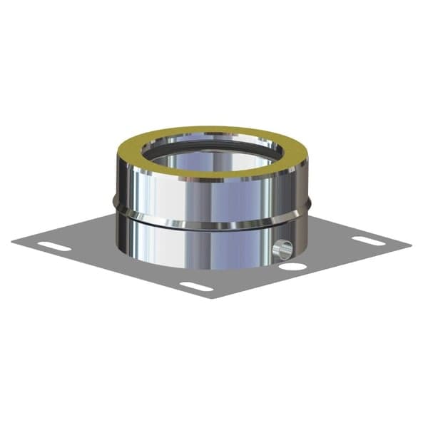 Piastra di Base con Scarico Condensa Doppia Parete Ø 150 x 200 mm - 2