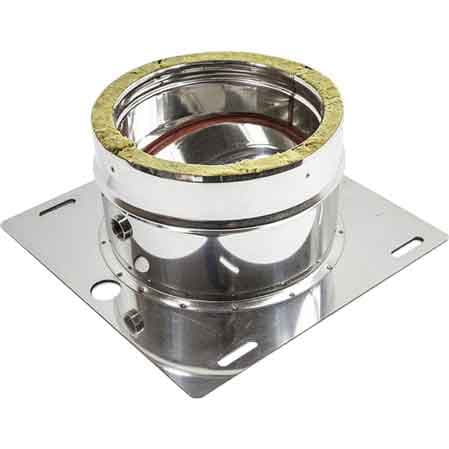 Piastra di Base con Scarico Condensa Doppia Parete Ø 200 x 250 mm - 2