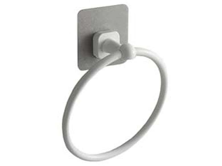 Porta Asciugamano Anello in ABS 165 MMX58X200 Bianco Aglaia 3 Pezzi - 2