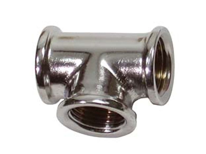 Tee Femmina Ottone Cromato Ff 1/2 10 Pezzi