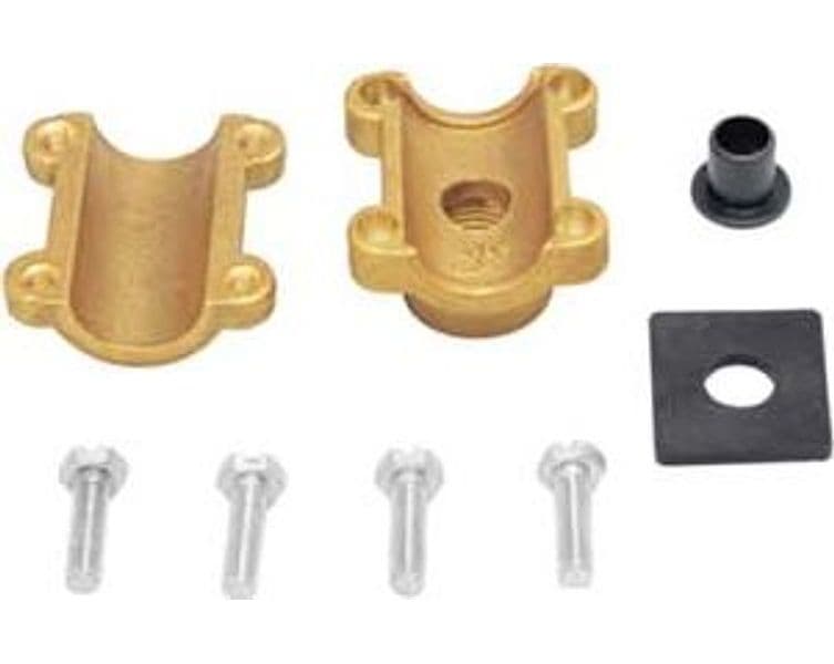 Presa a Staffa in Ottone per Tubo Uscita Filetto F 1/2 x 1/2 - 2