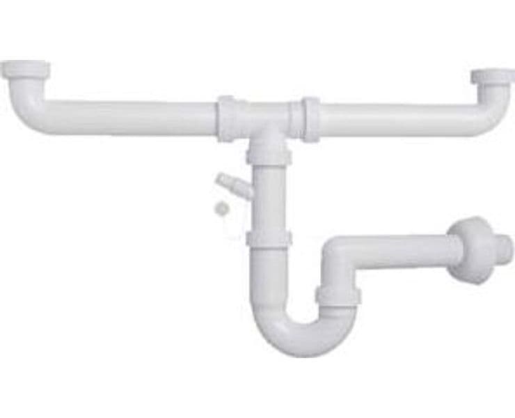 Sifone Moplen a U 2 Vie con Scarico 11 2 per Lavello - 2