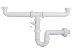 Sifone Moplen a U 2 Vie con Scarico 11 2 per Lavello - 2