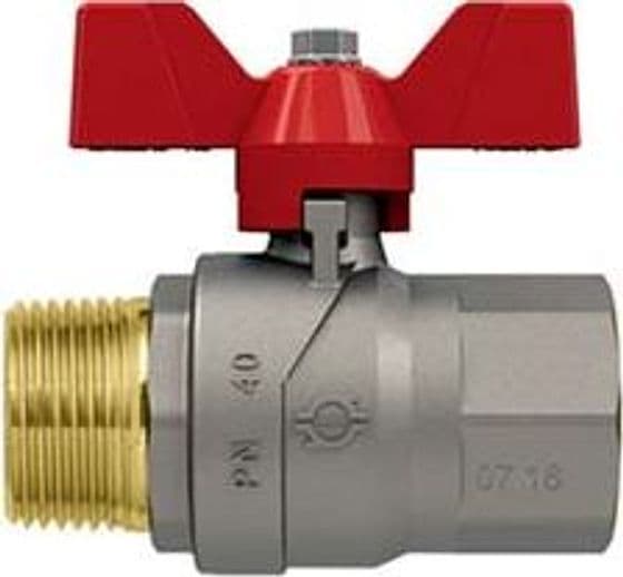 VALVOLA A SFERA M/F CON MANIGLIA A FARFALLA EVOLUTION- - MF 1 - pressione esercizio 30 bar - 2 pezzi FIV - 2