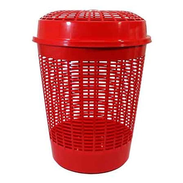 Cesta Traforata Portabiancheria Europa Ø 46,5 x H 56 cm 65 l Col Rosso – Autres