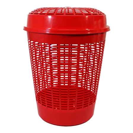 Cesta Traforata Portabiancheria Europa Ø 46,5 x H 56 cm 65 l Col Rosso - 2