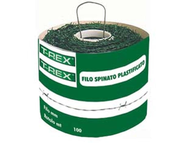 Filo Ferro Spinato Zincato e Plastificato Rotolo da 100 m 1 Rotolo T Rex - 2