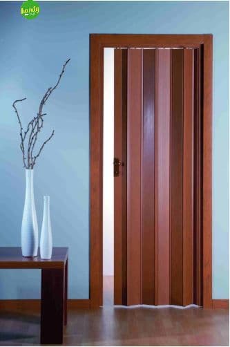 Porta a Soffietto con Serratura in Kit Linea Extra in PVC 82 CMX210 Noce - 2