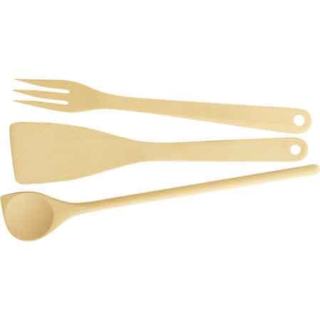 Set Cucchiaio Tescoma Paletta Forchettone Woody 30 cm 32CM 3 Pezzi - 2