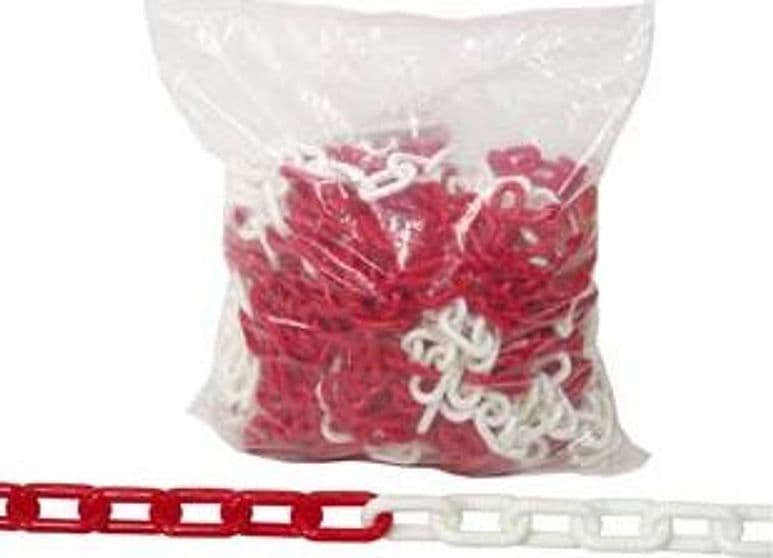 Catena Segnaletica in Plastica Bianca e Rossa Ø 6 mm CONF.25 M. 25 m - 2