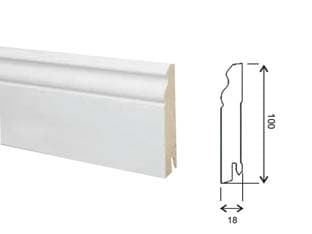 Battiscopa Barocco in MDF Bianco 18 MMX100X2400 Pircher 6 Pezzi - 2