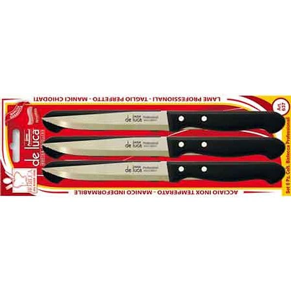 Coltelli da Bistecca Lama 11 cm De Luca Coltellerie Blister 6 Pz