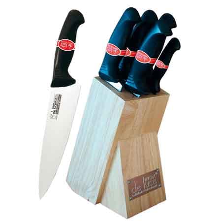 Set Coltelli con Ceppo De Luca Coltellerie 5 Pezzi - 2