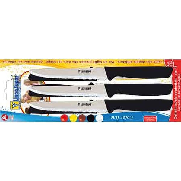Coltelli da Tavola Lama 11 cm De Luca Coltellerie Blister 6 Pezzi