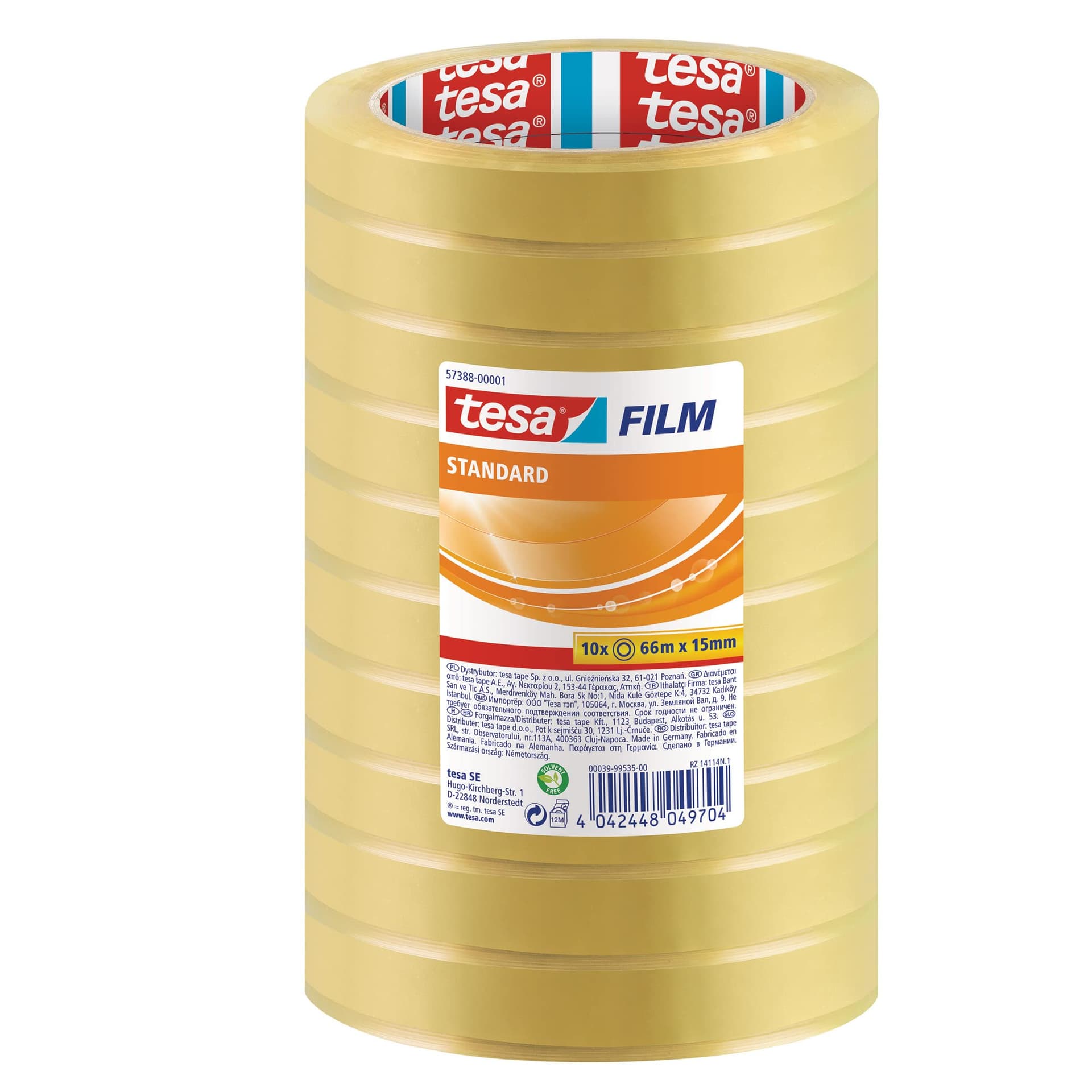 Nastro Adesivo Trasparente in Rotoli 15 MMX66MT. Tesa 10 Pezzi - 2