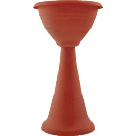 Fioriera Campana a Colonna Ø 39 x 70H Colore Terracotta - 2