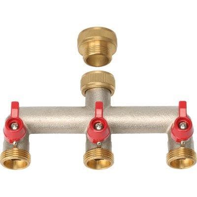 Presa a Rubinetto Ottone 3 Uscite Filettate Stars ¾f - 2