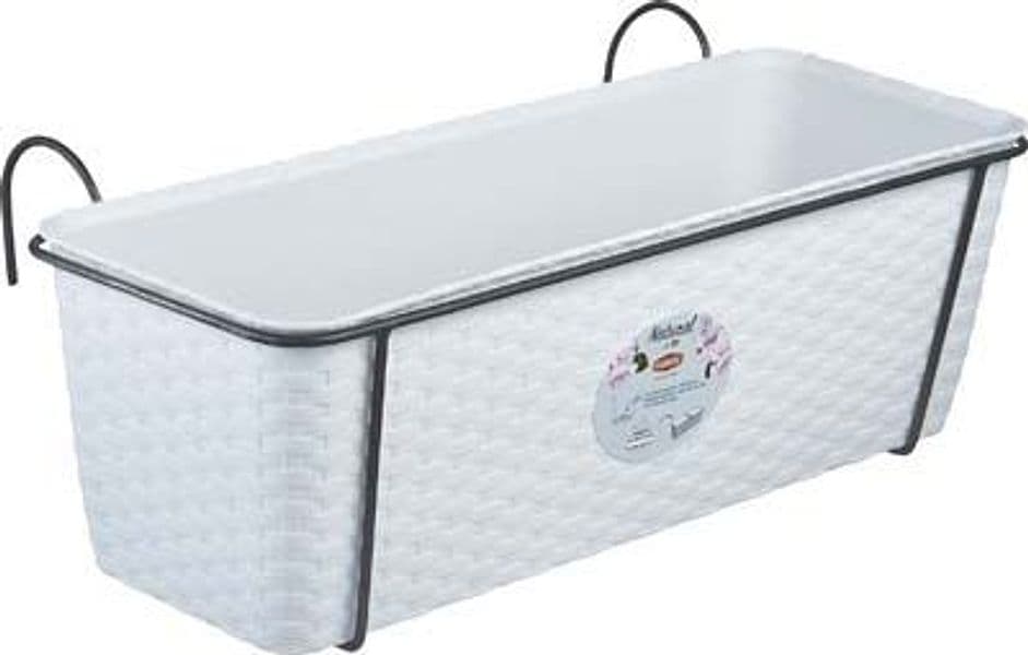 Cassetta con Riserva con Balconiera Natural Stefanplast Pp Rattan Bianco Cm