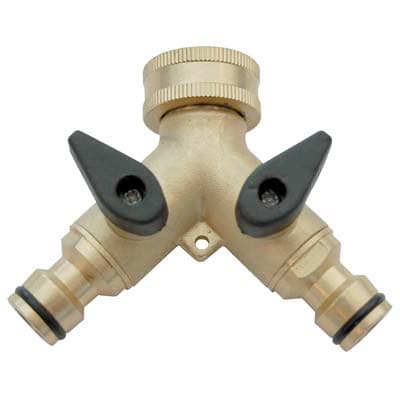 Presa a Rubinetto Ottone 2 Innesti Rapidi Stars ¾f - 2