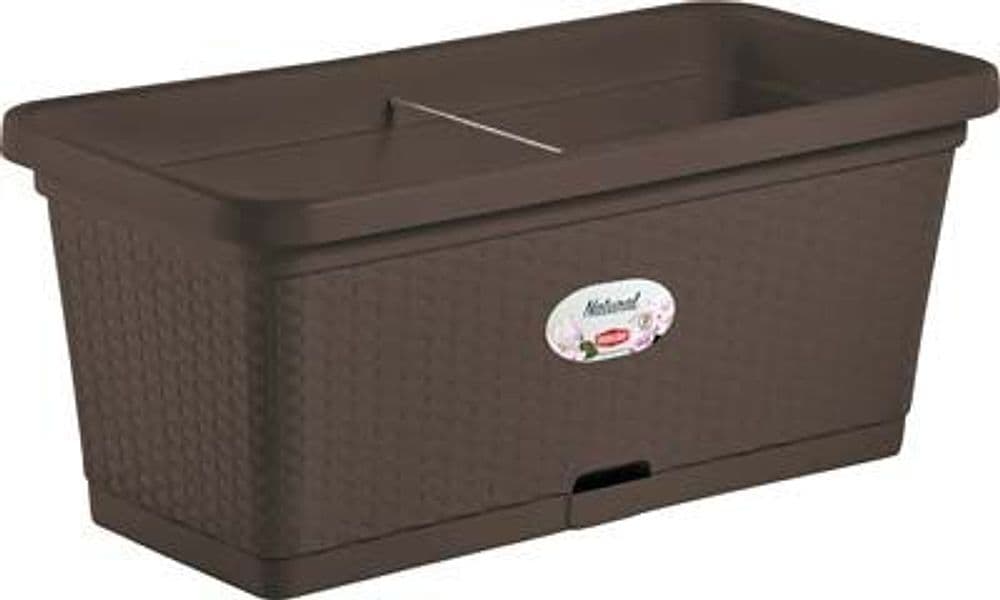Cassetta con Riserva con Ruote Natural Stefanplast Pp Rattan Moka Cm 80X40 - 2