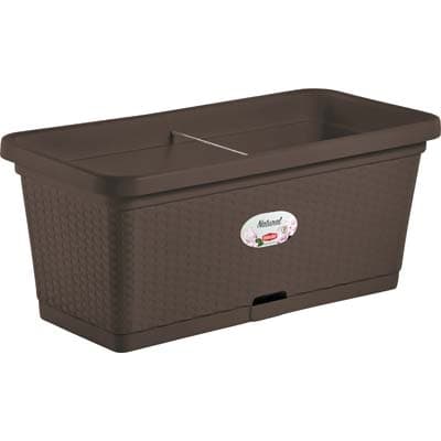 Cassetta con Riserva con Ruote Natural Stefanplast Pp Rattan Moka Cm 80X40 - 2