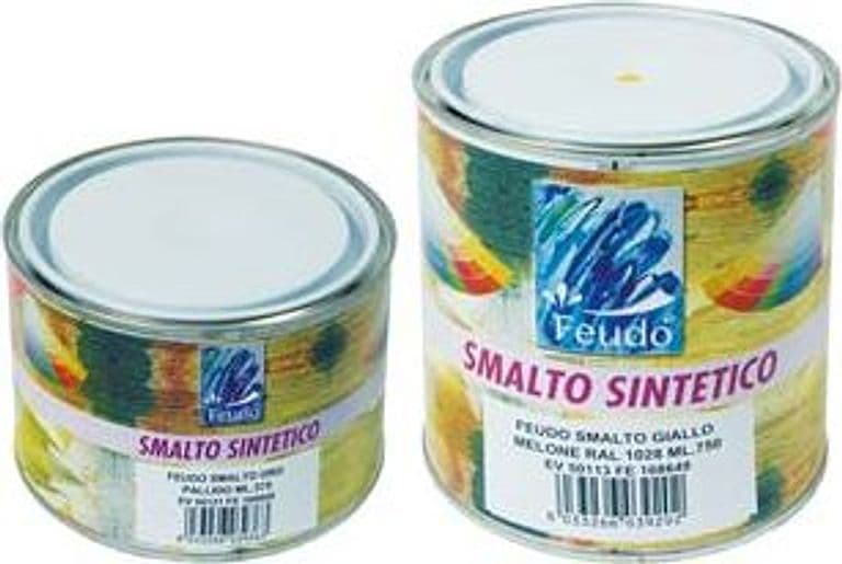 Smalto Sintetico Lucido (lack 82) 750 ml Nero Lucido RAL 9011 Feudo 6 Pezzi - 2